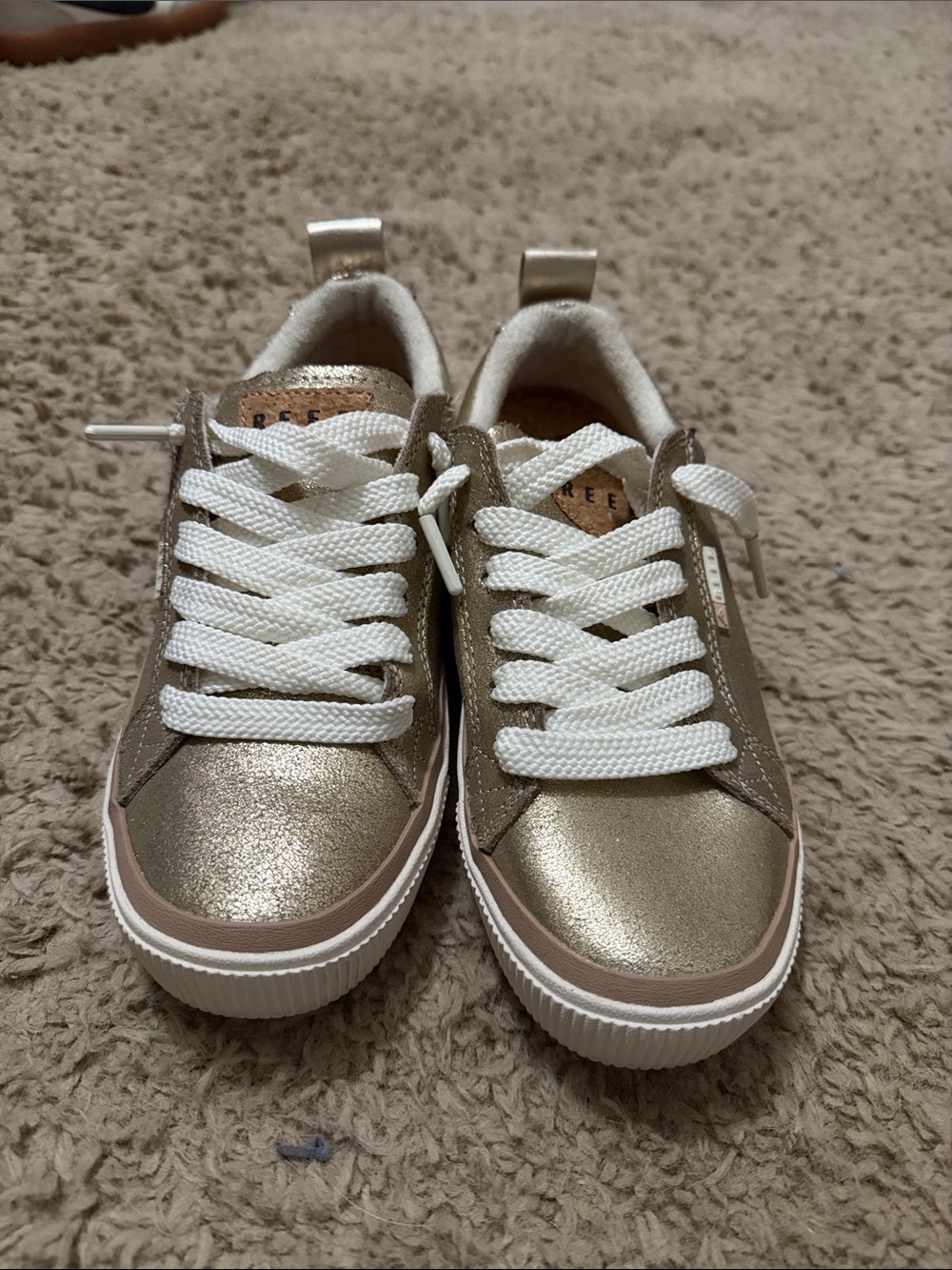 Reef Women’s Metallic Gold Lace-Up Sneakers